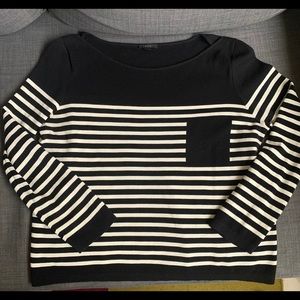 Cos Striped Pullover Sweater Black/White